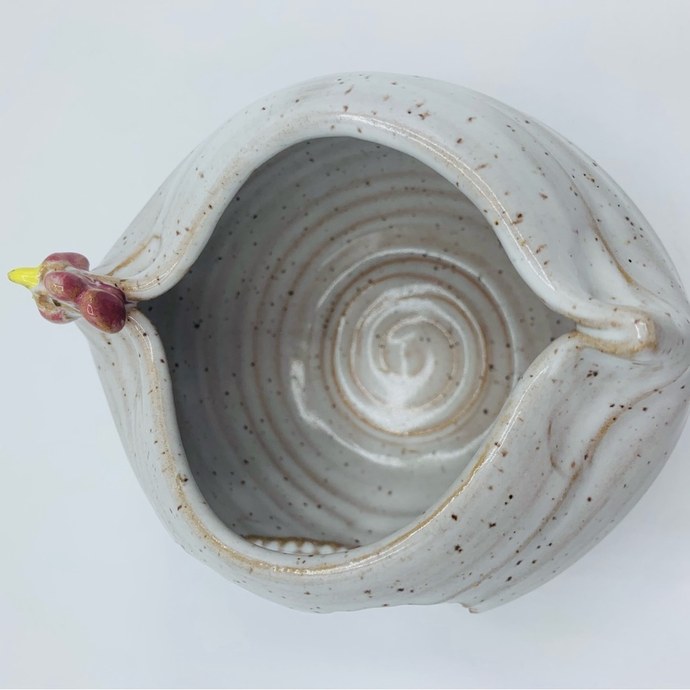 Rustic Handmade Hen Chicken Pottery Tealight Holder – Heart Cutout - Picture 6 of 10
